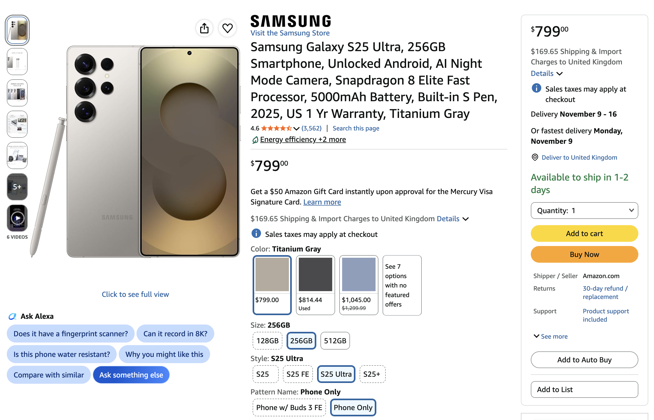 galaxy s25 ultra deal at amazon october 2026