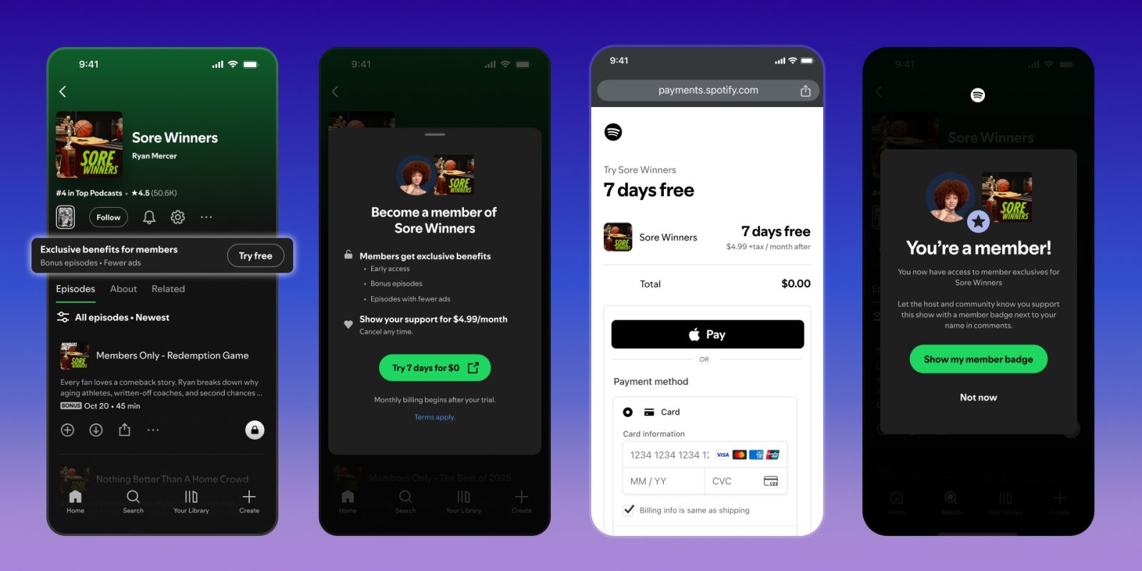 Spotify podcast memberships let you support your favorite shows and get added perks