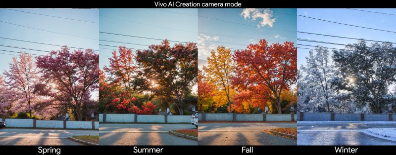 Testing out different AI Creation styles in Vivo's new camera app